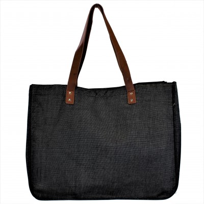 9220- BLACK CANVAS TOTE BAG
